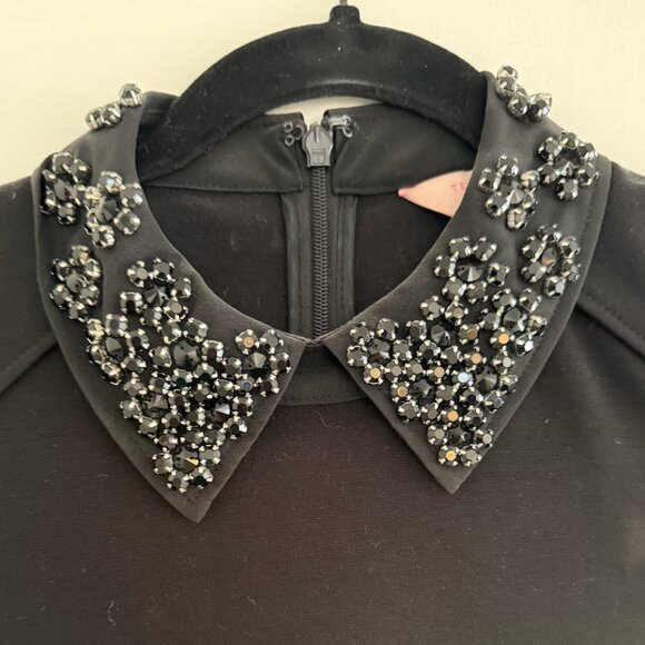 Ted Baker London Black Dress with Beaded Collar Detail - Picture 2 of 3